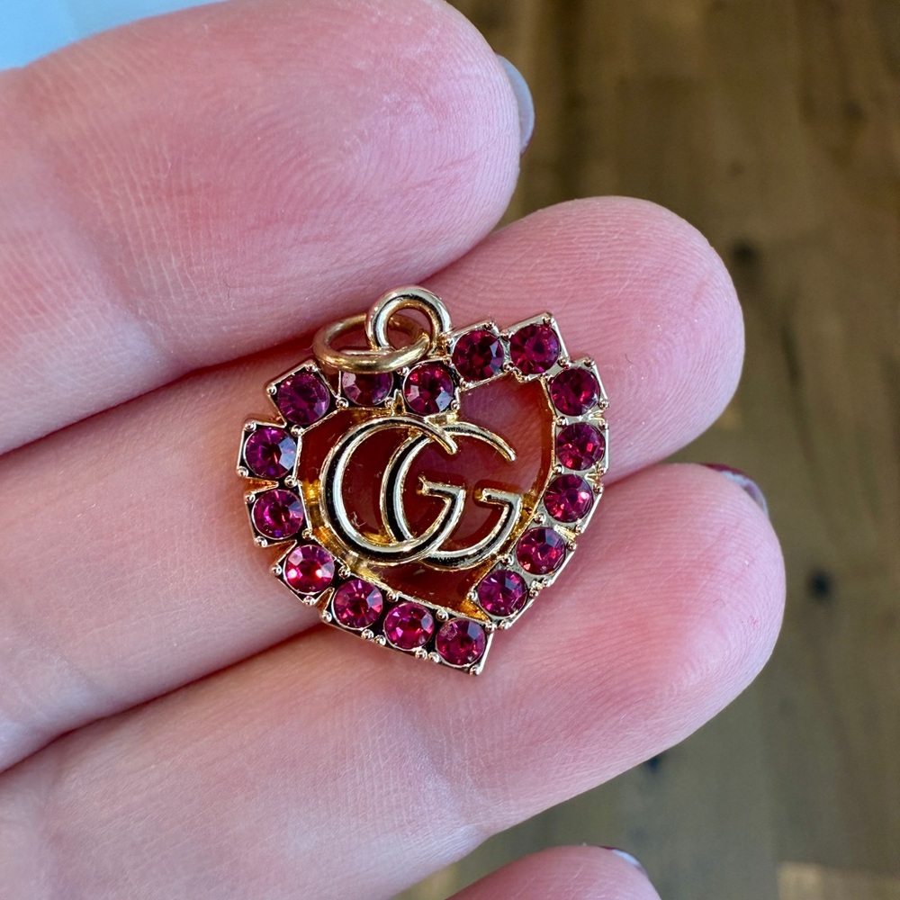 Gucci Gold Brooch with Pink Accents